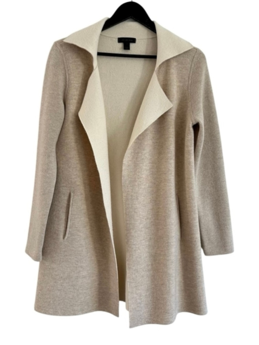 Saks Fifth Avenue Beige Cream Open Cardigan Sweater Small
